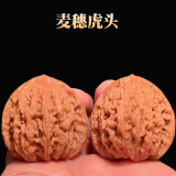 盘三世文玩核桃四座楼狮子头官帽盘玩手把件男士古玩收藏手把件 原色丨麦穗39-40mm+工具6件 核桃