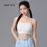 三福2024新款运动风文胸女固定杯抹胸美背细肩带裹胸吊带背心内衣 白色 75B