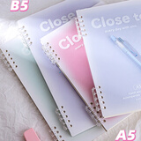 少年伴活页笔记本 高颜值简约渐变不硌手本子小初高学生开学必备可拆卸日记本记事本 A5渐变紫色MK-2702