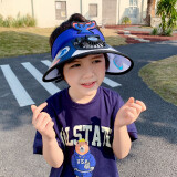 途尊（kingtrip）带风扇的帽子儿童款能充电学生夏季防晒太阳能户外太阳帽遮阳帽 鱼尾款宝蓝色【风扇帽+充电线】