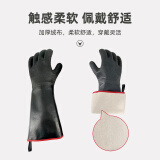 氯丁胶防护手套 阻燃耐高温500度防水防蒸汽耐油耐酸碱 黑色43cm 体验装 1双