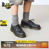 马丁博士（Dr.Martens）1461早秋舒适百搭通勤休闲入门款软皮黑色皮鞋单鞋 黑色 38