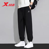 特步（XTEP）运动裤针织男裤春秋季服饰韩版卫裤男士休闲束脚长裤休闲裤子黑色 黑色-店长推荐（春秋款） XL 180
