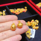 YINXIANGRONG黄金铃铛转运珠3D硬金足金999卡通宝宝手链女DIY手工编绳金配件 单个金铃铛约0.2g支持多退少补