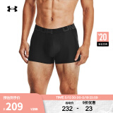 安德玛（UNDERARMOUR）Tech男子3英寸休闲运动内裤—2条装1363618 黑色001 L