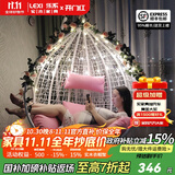 乐系（LEXI） 吊椅双人鸟巢秋千吊篮家用室内阳台吊兰户外吊床藤椅摇篮椅躺椅 单人白色细藤 静音款