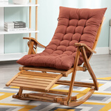 植雅轩折叠躺椅成年人楠竹摇椅家用午睡椅凉椅老人休闲逍遥椅午休靠背椅 宽片原色加长竹摇椅+咖啡坐垫