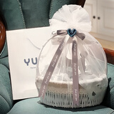 棉小果婴儿衣服新生儿礼盒套装刚出生满月宝宝月子见面礼物初生用品高档 四季皇冠蓝23件【轻奢礼篮】 59cm (适合0~3个月)新生礼/满月礼