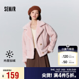 森马（Semir）森马外套女仿麂皮仿兔毛保暖冬季翻领宽松夹克机车风109723108006