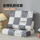 南极人（Nanjiren）全棉乳胶枕套一对装30×50卡通纯棉儿童枕头套单个记忆枕芯内胆套 幸运兔【全棉乳胶枕套】 30x50cm【单只装】