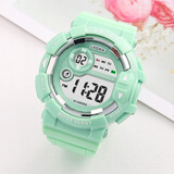 LASIKA儿童手表女孩可爱学生初中防水多功能夜光运动男孩运动表透明个性 9006绿色（12-25岁）夜光防水