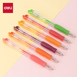 得力(deli)【热门商品】彩色按动中性笔 6色中性笔 0.5mm子弹头学生中性笔水笔签字笔 6支/盒SA501