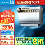 美的（Midea）TECH活水玲珑超薄60升 双胆扁桶电热水器3300W水电分离一级能效F6033-UDpro(HE)国家补贴以旧换新