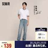 森马（Semir）[张新成同款]森柔牛仔牛仔裤男24夏季直筒裤男裤裤子109324124103