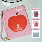 Tagi.《苹苹安安》砰砰牛仔流苏证件收纳包护照夹多功能卡包旅行证件夹 莓果【护照夹】 12*15.5*3cm