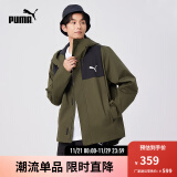 彪马（PUMA）男子修身山系户外机能风运动拉链连帽梭织夹克外套848287 橄榄绿-02 M(175/96A)