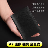 手工真皮本活页头层牛皮记事本商务简约高档手帐礼品办公会议记录本公司礼品奖励笔记本子封面定制印logo 【A7】全真皮口袋本-开放（巴掌大小）