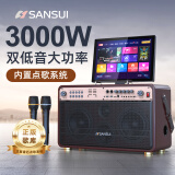 山水（SANSUI） 家庭ktv音响套装卡拉ok一体机大功率便携移动户外k歌视频广场舞音响带显示屏无线蓝牙音箱低音炮 A35 17吋+点歌+328G+充电话筒