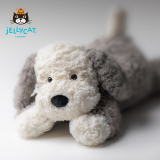 Jellycat唐布利牧羊犬柔软毛绒安抚玩具可爱公仔抱枕玩偶送礼生日礼物 浅灰色 H12 X W35 CM