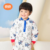 良良婴儿睡袋秋冬加厚款儿童睡袋新生儿分腿款四季通用防踢被 星际蓝·厚夹棉200g-适合 0-15℃ L（建议身高80-95cm）