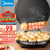 美的（Midea）电饼铛家庭用加深双面加热煎烤机烙饼锅三明治早餐蛋饼机30cm规格大尺寸煎饼烤肉锅 电饼档JHN30F