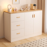 佳家林（JIAJIALIN） 实木餐边柜家用碗筷柜现代简易餐厅餐柜简约餐厅储物柜子 【双门三抽】暖白100*40*100cm