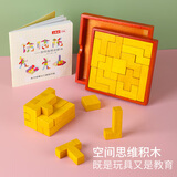 三格田（SANGTY）儿童伤脑筋智力拼图十三块俄罗斯方块积木鲁班锁逻辑思维游戏木制 183伤脑筋十三块（双盒-黄）说明