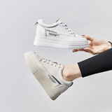 ZHR小白鞋女真牛皮厚底内增高女鞋轻潮百搭显瘦显高休闲鞋女舒适 AH153 米绿 39