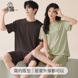 棉十三【冰丝凉感】男女士睡衣情侣款夏季薄款短袖短裤可外穿家居套装