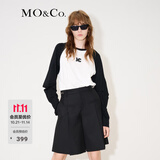 MO&Co.MC刺绣棉质宽松T恤美式复古打底衫情侣装t恤纯棉T恤摩安珂 本白色-第2批 M 165