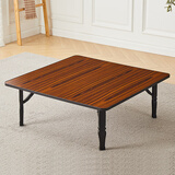 非洲鹰（feizhouying）折叠小方桌飘窗小桌子卧室坐地小茶几日式榻榻米桌子沙发矮桌炕桌 包边棕木纹【70*70*30】可折叠
