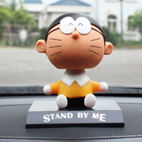 全球星哆啦a梦机器猫睡觉大雄胖虎手办模型玩偶公仔车载卡通摆件礼物 摇头大雄【彩盒包装+胶贴】