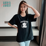 Halo Queen短袖T恤女夏款凉感小龙人印花T恤宽松大版显瘦上衣H133T1568