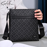 沙驰男包单肩斜挎包2025新款商务旅行通勤健身官方正品便携胸包男 黑色-官方正品/礼盒装/顺丰发货