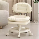 卓博滑轮矮凳万向轮小凳子家用带娃懒人美缝靠背椅换鞋凳BD516米色