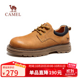 骆驼（CAMEL）低帮工装鞋英伦皮革休闲男士马丁鞋 G15A076064 驼色 42