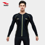 浩沙（hosa）男士泳衣长袖沙滩游泳衣 度假潜水冲浪服 黑色上衣 XL 