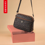 亦•海伦小挎包单肩包包女包新款高级感复古风字母洋气老年斜跨包中年背包 优质PU+多隔层+【小字母】 【小号】长20*高16*宽5.5cm