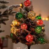 梦桥圣诞节彩球灯串圣诞树diy材料装饰球挂件礼物创意节日布置