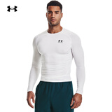 安德玛（UNDERARMOUR）UA HeatGear 男子训练运动长袖紧身衣1361524 白色100 XL