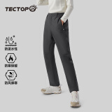 探拓（TECTOP）男软壳裤秋冬防风加绒保暖休闲长裤运动登山裤子情侣款 女款深灰 L