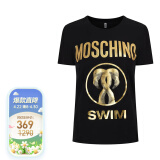 莫斯奇诺（moschino）女士火烈鸟系列黑色棉质圆领短袖T恤 1906 2103 0555 S码