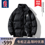 FAIR SPORT麂皮绒棉服男冬季新款外套男士潮流保暖棉衣面包棉袄上衣服 8805黑色(B) XL(偏大，建议体重145-170斤)