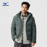 美津浓（MIZUNO）ESSENTIAL系列 男女同款连帽防风拒水羽绒服 2XL码