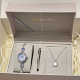 时空回廊（SKHL）手表女士女款小巧精致高级感简约小清新美人鱼手链女表送女生礼物 银蓝【礼盒款】