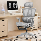 优兰森人体工学椅10D扶手电脑椅办公椅电竞椅家用椅人工力学座椅学习椅 T606云灰-10D扶手-尼龙脚-有搁脚