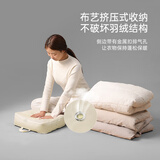邦尼美家衣物收纳袋家用羽绒服压缩袋外出行李便捷式打包袋旅行分类整理袋 米白色【双拉链带孔 柔软护衣】 中号（40*30*12cm）1-2件羽绒服