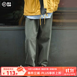 马登工装美式复古Easypants卡其休闲裤男士宽松直筒束脚长裤子男秋 灰绿色 M