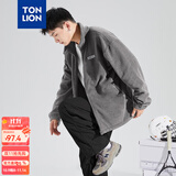 唐狮秋冬季新款男士外套男衣多穿潮流摇粒绒抓绒衣男夹克男 薄墨灰 M