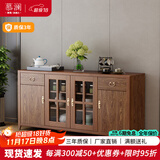 慕澜餐边柜酒柜现代中式客厅碗柜厨房柜实木色新中式一体靠墙客厅茶水 8813-1下柜160*40*82cm